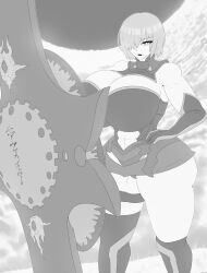 1girls breasts fate/grand_order fate_(series) female gigantic_breasts hitama hourglass_figure hourglass_figured_female huge_ass mash_kyrielight textless thick_thighs