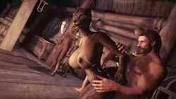 3d animated anthro ass butt cat_humanoid doggy_style doggystyle human_on_anthro interspecies khajiit khajiit_female male_human/female_anthro no_sound skyrim tagme the_elder_scrolls video webm