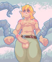 1boy 2017 3_fingers 5_fingers ambiguous_gender animated arm_grab athletic balls ballsack beige_penis belt biped blinking blonde_hair blue_eyes blush breath_of_the_wild claws clothed clothing cold digital_media_(artwork) erection exposed fist fog foreskin front_view frown green_bottomwear green_clothing guardian_(zelda) hair humanoid humanoid_hands humanoid_penis hylian hylian_trousers intact light_skin link link_(breath_of_the_wild) loop low-angle_view low_res machine male male/ambiguous male_only metallic_body navel nintendo nipples outline outside pants partially_retracted_foreskin penis pink_nipples pixel_art pointy_ears portrait public robot scrotum ses_vanbrubles shaking shivering short_hair slim snow solo_focus standing tan_balls tan_skin testicles the_legend_of_zelda three-quarter_portrait topless uncut vein veiny_penis video_games