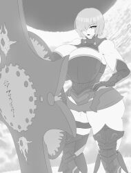 1girls breasts fate/grand_order fate_(series) female gigantic_breasts hitama hourglass_figure hourglass_figured_female huge_ass mash_kyrielight textless thick_thighs