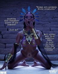 1girls 3d 3d_(artwork) 3d_model 3d_render akasha akasha_(queen_of_the_damned) blender blender_(artwork) blender_(software) blender_cycles blowjob_gesture dark-skinned_female dark_skin drool english english_dialogue english_text female inviting jewelry oofoe queen_of_the_damned saliva saliva_drip self_upload vampire vampire_girl