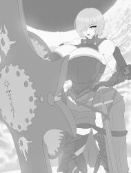 1girls breasts fate/grand_order fate_(series) female gigantic_breasts hitama hourglass_figure hourglass_figured_female huge_ass mash_kyrielight textless thick_thighs