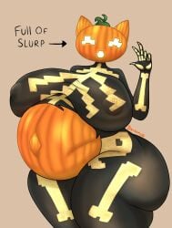27 bones bonkomi breasts cat_ears enormous_ass enormous_belly enormous_breasts enormous_thighs female fortnite fortnite:_battle_royale fortnitemares jack-o'-lantern pregnant pregnant_belly pregnant_female pumpkin_girl pumpkin_head slurp spice_(fortnite)