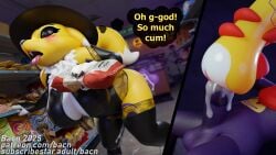 2025 3d_(artwork) absurd_res anthro bacn balls bandai_namco big_breasts blender_(artwork) blender_cycles blush bodily_fluids breasts canid canine claws cleavage clothed clothed_sex clothing costume cum cum_drip cum_inside demon detailed_background digimon digimon_(species) digital_media_(artwork) disembodied_penis dripping duo english_text erection female female_penetrated food fox genital_fluids genitals halloween handwear hi_res holidays huge_breasts humanoid_genitalia imp impmon impmon_(bacn) legwear male male/female male_penetrating male_penetrating_female mammal non-euclidean_sex nude open_mouth penetrable_sex_toy penetration penile penis portal_fleshlight portal_sex public public_sex renamon renamon_(bacn) sex sex_toy standing standing_sex store tail teeth text thigh_highs thinking_with_portals thought_bubble tongue topwear white_body witch_costume yellow_body
