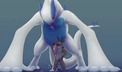 2boys cervine deer duo furry gay interspecies koba koba_(character) legendary_pokémon lugia male male_only mammal nintendo original_character penis pokemon pokemon_(species) size_difference testicles video_games