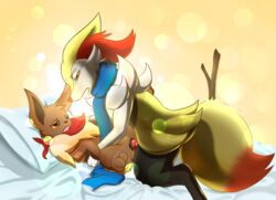 absurd_res anatomically_correct anatomically_correct_pussy animal_genitalia animal_penis animal_pussy braixen brown_fur canine duo eevee eeveelution erection female feral fur hi_res inner_ear_fluff lonewolffl male mammal nintendo open_mouth penetration penis pokémon_(species) pokemon pokemon_(species) pussy pussy_juice sex simple_background straight vaginal_penetration video_games white_fur yellow_fur