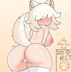 1girls 2d 2d_(artwork) 2d_artwork alice_(mr.zr0) anus belly belly_button blonde_hair breasts catgirl crop_top ear embarrassed embarrassed_nude_female enf female female_only hair large_breasts leggings mr.zr0 nude oc original original_character panties pussy roblox shiny_skin strip_game tail underwear