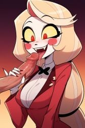 1boy 1boy1girl 1girls ai_generated big_cock black_eyebrows blonde_female blonde_hair blonde_hair_female blush blush blushed blushing_female bow_tie bowtie breasts charlie_morningstar_(hazbin_hotel) clothed_female clothed_female_nude_male dark_eyebrows demon demon_girl fangs fellatio fellatio_pov female female_on_human female_smile hazbin_hotel huge_cock human human_on_humanoid humanoid kuro-ai large_penis licking licking_penis licking_penis_tip light-skin light-skinned_female light-skinned_male light_skinned_female light_skinned_male long_blonde_hair long_fingernails long_hair long_hair_female long_nails long_penis male male/female male_on_humanoid medium_breast medium_breasts pale-skinned_female pale_skin pale_skin_female penis precum red_eyes red_suit room_service shades simple-background simple_background small_fangs smile smile_girl smiling solo_focus sticking_out_tongue straight straight_sex tagme tall_female tall_woman taller_female taller_girl taller_woman teeth teeth tied_hair tongue_out tongue_sticking_out very_long_hair very_long_penis white_skin white_skin white_teeth