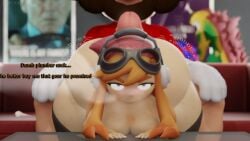 3d ass_focus big_ass_cheeks big_breasts breasts bubble_butt_(female) female huge_ass mario mario_(series) meggy meggy_spletzer naked_female ncoughar nude small_breasts smg4 tip_peeking