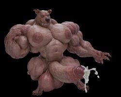 ai_generated anthro cumshot huge_balls huge_cock huge_pecs hyper_penis muscle_growth realistic scrappy-doo stable_diffusion transformation wolfbear303
