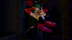 1girls 3d 3d_animation almightypatty animated blowjob_gesture clothed clothed_female darkstalkers female female_only full_body gesture gesturing_at_viewer morrigan_aensland solo solo_female tagme video