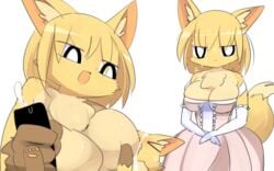 anthro big_breasts breastfeeding breasts canine censored cum female feral fox handjob lets0020 male mammal nursing_handjob penis sex text translation_request