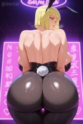 1girls ai_generated ass ass_focus back_view bar big_ass big_breasts blonde_female blonde_hair blonde_hair blonde_hair_female blue_eyes blue_eyes_female blunt_bangs bob_cut breasts breasts_bigger_than_head bunny_ears bunny_girl bunnysuit cameltoe caucasian caucasian_female chorizai cleavage curvy diadem erect_nipples female female_only gigantic_breasts huge_ass large_breasts light-skinned_female light_skin looking_at_viewer massive_breasts naruto naruto_(series) naruto_shippuden night pantyhose puffy_nipples samui sfw short_hair short_hair_female stable_diffusion sweat sweatdrop sweaty thick_lips tight_clothing voluptuous wide_hips yellow_hair