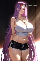 "arm_behind_back" _long_hair a ai_generated and arm_behind_back backgrounds bare_shoulders black_nails black_shorts blush breasts capture change character cleavage clothing collarbone cowboy_shot crop_top curvy dolphin_shorts dress effects facial_mark fate/grand_order fate/stay_night female forehead_mark here huge_breasts i is large_breasts lips long_hair looking_at_viewer medusa_(fate) medusa_(rider)_(fate) meitabuu midriff multiple_girls navel note parted_lips plump purple_eyes purple_hair re-processed; re-read removed short_shorts slight solo standing stomach tags. tank_top that thick_thighs thighs to visual wide_hips