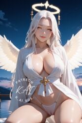 1girls ai_generated animestyle arched_back ass big_ass big_breasts big_butt blonde_hair breasts bubble_butt character_request copyright_request cowgirl_position curvy curvy_figure digitalart female female_only green_eyes k_ai_ros_ light-skinned_female light_skin looking_at_viewer looking_back male presenting_ass presenting_pussy solo stockings stockings_only