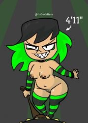 1boy 1girls areolae armwear brown_nipples collar fat_mons female kiki_(itsduskhere) leash legs looking_at_viewer male male_pov nipple_piercing nipples nude oc original original_character pov short_stack small_breasts smaller_female smile stockings tagme thick thick_ass thick_thighs