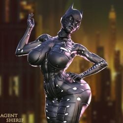 1girls 3d ass batgirl batman_(series) big_ass big_breasts breasts dc_comics female huge_ass nordfantasy robot robot_girl solo