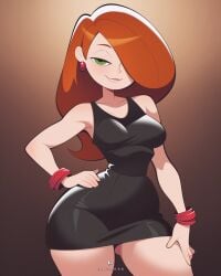 1girls ass ass_visible_through_thighs breasts dress female female_focus female_only flipherrrr kim_possible kimberly_ann_possible light-skinned_female light_skin looking_at_viewer solo thick_thighs thighs tight_clothing wide_hips