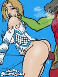1boy 1girls 2025 2d 2d_(artwork) animal_genitalia ass emma_frost emma_frost_(marvel_rivals) female female_focus female_penetrated from_behind from_behind_position half-erect half_naked heart-shaped_pupils hearts_around_head joakadraws knot knotted_penis leaning leaning_forward lizard lizard_humanoid lizardman male male/female marvel marvel_comics marvel_rivals oc original original_character pleasure_face pounding pounding_ass sex sketch standing standing_doggy_style standing_sex thick_ass thick_thighs topwear watermark white_queen x-men
