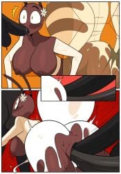 ant antennae_(anatomy) anthro areola arthropod arthropod_abdomen ass balls bee big_ass big_breasts big_penis bodily_fluids breasts brown_body clothed clothed_sex clothing comic cum cum_drip cum_from_pussy cum_in_pussy cum_inside cum_on_ass cum_on_butt cum_on_leg deep_throat double_penetration double_vaginal dripping excessive_cum excessive_genital_fluids exhibitionism exposed_breasts faceless_character female female_penetrated flower frottage frottage_via_penetration genital_fluids genitals group hand_on_butt honeypot_ant hymenopteran idolomantises insects male male/female nipple_slip nipples non-mammal_breasts offscreen_character oral oral_penetration partially_clothed penetration penis plant pussy saliva saliva_on_penis sex spitroast surprised_expression sweat through_wall vaginal_penetration