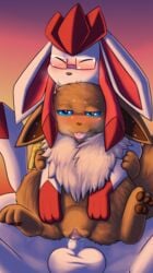 2017 absurd_res ahe_gao balls blush cum cum_in_pussy cum_inside cybernetics duo eevee eeveelution erection eyewear female feral from_behind_position fur glaceon glasses half-closed_eyes highres knotting looking_pleasured luna_the_eevee machine male male_penetrating mammal nintendo open_mouth penetration penis pokemon pussy pussy_juice rymherdier sex smile straight vaginal_penetration video_games