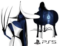1girls anus ass ass_focus big_ass big_breasts black_hair blue_eyes blue_sclera blue_skin blue_skinned_female breasts claws dark_hair fat_ass female female_only hind_legs long_hair lovettica naked nude nude_female on_all_fours playstation playstation_5 presenting presenting_anus presenting_ass presenting_pussy ps5 ps5-tan pussy rear_view sharp_claws sharp_nails solo solo_female solo_focus sony sony_interactive_entertainment vagina