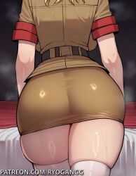 1female 1girls 2d 2d_(artwork) ai_generated alternate_breast_size big_breasts blonde_female blonde_hair blonde_hair_female hellsing hellsing_ultimate high_resolution highres large_ass large_breasts patreon patreon_username ryogangg seras_victoria short_hair thick_thighs uniform wide_hips