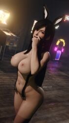 1girls 3d belt big_breasts black_hair blender_(software) blender_eevee breasts bunny_ear bunny_ears bunny_girl bunnygirl choker collar female final_fantasy final_fantasy_vii final_fantasy_vii_remake giggles25 glasses group hands_behind_back harness heart_shape heart_symbol huge_breasts large_breasts long_hair looking looking_at_viewer pose posing_for_the_viewer red_eyes self_upload simple_background tagme thick_thighs tifa_lockhart voluptuous voluptuous_female