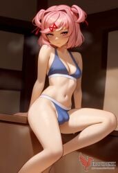 1futa 1girls 2d ai_generated ass bangs barefeet big_ass bra breasts doki_doki_literature_club erection erection_under_clothes erophoenix feet female female_focus full_body futanari looking_at_viewer looking_back natsuki_(doki_doki_literature_club) nude pale_skin pale_skinned_female patreon_username pink_eyes pink_hair small_breasts small_penis smile soles solo solo_female sweat thick thick_thighs toes uncensored