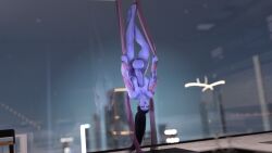 3d 3d_model amelie_lacroix auditour blue-skinned_futa blue_skin daz_studio futa_only futanari overwatch solo widowmaker
