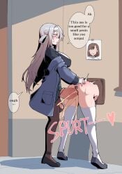 ass censored character_request cucked_by_futa female futanari imminent_sex kuromaron mahjong_soul ntr nude sex stuck_in_wall text yagi_yui