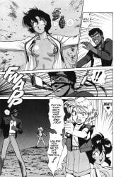 broken_bra exposed_nipple gunsmith_cats manga_page threatening