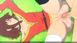 anal anal_grip anal_sex annoyed_expression d-art d-art_(edit) dubious_consent embarrassed fucked_into_submission kono_subarashii_sekai_ni_shukufuku_wo! megumin satou_kazuma screenshot.