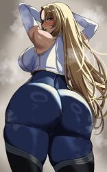 bodysuit brown_dust_2 bubble_butt drogod_(artist) hella_p looking_back presenting_ass sideboob wilhelmina_(brown_dust)