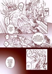 !! !? 1boy 5koma ankh_(kamen_rider_ooo) anon arm bad_id bad_pixiv_id bird bird_wings bodily_fluids clawed_hands claws disembodied_hand dripping dripping_fluids english_text fingering fluids fondling grabbing_arm grabbing_hand hand hawk holding_arm holding_hand hole_in_arm japanese_text kamen_rider kamen_rider_ooo_(series) liquid living_body_part male male_focus male_only monochrome monster monster_boy monster_hands motion_lines onomatopoeia ring rings rubbing rubbing_hands sentient_body_part text touching touching_hand translated unseen_character unseen_face winged_arm winged_hands yaoi