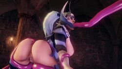 3d animated anus areolae ass big_breasts breasts dota_2 dude017 fellatio large_breasts luna_(dota) nipples oral pussy sound source_filmmaker tentacle tentacle_sex video