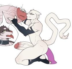 2boys anthro anthro_male awa1582 belt belt_collar big_penis black_body black_fur black_fur_markings black_limbs brown_body brown_fur cat_tail catboy dildo dildo_in_ass eyes_rolling_back feline furry furry_male gay gay_sex hand_on_penis hands_on_penis heart_shaped_tail heart_symbol kneeling looking_at_partner looking_pleasured male_anthro massive_penis paws red_eyes red_glans smile smiling smiling_at_partner squatting_on_dildo tail throbbing throbbing_penis tongue_in_urethra tongue_out urethral_insertion urethral_tonguing veiny veiny_penis white_background white_body white_fur x-ray yellow_eyes