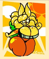 artist_name artist_signature big_breasts bikini bra cleavage cute dj_arts female flat_colors flower freckles_on_breasts panties plants_vs_zombies sunny_(dj_arts) thick_thighs thighs