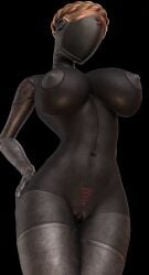 atomic_heart breasts curvy_figure f4 female huge_breasts robot robot_girl sfm sister source_filmmaker the_twins_(atomic_heart) thick_thighs underboob