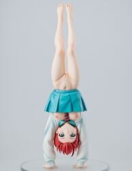 1girls ai_generated amate_yuzuriha barefoot belly_button breasts breasts_out feet female female_only figure figurine gundam gundam_gquuuuuux light-skinned_female light_skin necktie necktie_between_breasts nipples nokoangel pussy red_hair skirt small_breasts solo upside-down