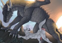 anal anal_sex big_dom_small_sub canine claws cum domination dragon feral from_behind_position inflation interspecies invalid_tag knot male mammal mounting penetration sex shinigamisquirrel size_difference story story_in_description tight_fit wolf yaoi zoophilia