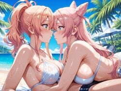 2girls ai_generated crossover female fuufu_ijou_koibito_miman hajimete_no_gal tagme watanabe_akari yame_yukana