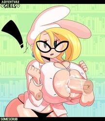 ! 1boy 1girls adventure_girls adventure_time artist_name artist_signature ass bare_legs big_ass big_breasts big_penis black_eyes black_panties blonde blonde_hair blouse blue_earrings book bookshelf bottomless breasts bunny_ears bunny_hat bursting_breasts button_gap cartoon_network collarbone cum cum_in_breasts cum_on_breasts disembodied_hand disembodied_penis earrings english_text exclamation eyewear female fionna_the_human_girl glasses gradient_background hands hat huge_ass huge_breasts large_breasts large_penis mob_face nipples no_pants open_top paizuri panties penis perpendicular_paizuri simple_background smile smiling somescrub straight testicles text thick_thighs thighs topless topwear underwear wardrobe_malfunction white_topwear wide_hips |_|