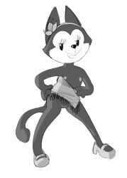 2025 4_fingers accessory anthro areola arms_bent barely_visible_genitalia barely_visible_pussy big_areola big_nipples biped black_and_white block_heels clothed clothing clothing_down clothing_pull dark_body dark_ears dark_fur dark_nose dark_tail digital_drawing_(artwork) digital_media_(artwork) disney domestic_cat dress dress_down dress_pull eyelashes fangs felid feline felis female fingers flashing flashing_breasts flat_chested flower_accessory flower_hairband footwear full-length_portrait fur genitals glistening glistening_nose grin grinning_at_viewer hair_accessory hairband hand_on_hip hand_on_own_hip light_body light_fur long_eyelashes looking_at_viewer mammal monochrome multicolored_body multicolored_fur nipples no_bra no_irises no_underwear ortensia partially_clothed partially_clothed_anthro partially_clothed_female plump_labia pointy_ears portrait pose prick_ears pupils pussy shoes smile smiling_at_viewer solo standing tail teeth three-quarter_view two_tone_body two_tone_face two_tone_fur zambs
