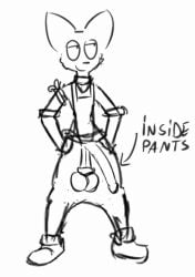 animated anthro balls big_balls big_penis clothing felid feline floppyoppy genitals kasimir_(floppyoppy) male mammal penis smug solo testicle_cuff throbbing throbbing_balls x-ray_view