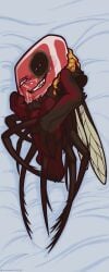 1boy 1male animate_inanimate black_arms black_legs blue_eye blush blush_lines blushing_at_viewer body_horror body_pillow body_pillow_design bodypillow color colored dakimakura dakimakura_design different_eye_color heterochromia hominid_object insect_legs insect_wings insectoid looking_at_viewer lying lying_down lying_on_back male male_only object_show object_show_community object_shows objectified_(webcomic) osc red_body scarred_body scarred_face smiling_at_viewer smiling_with_teeth solo solo_male suggestive_look suggestive_pose wagyu_(objectified)