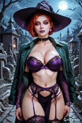 10_seconds 1girls ai_generated animated assumi black_lingerie blizzard_entertainment bouncing_breasts busty civitai clothed curvy dark_fantasy female fishnet_legwear garter goth goth_girl gothic halloween hat human_(world_of_warcraft) kevin1ia kling_ai lingerie looking_at_viewer no_sound partially_clothed purple_eyes red_hair shorter_than_10_seconds slow_motion solo standing stockings tagme teasing thick_thighs thong vertical_video video walking warlock_(warcraft) witch_assumi witch_hat world_of_warcraft