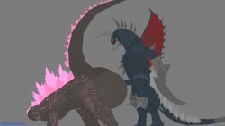animated ass_jiggle big_ass bouncing_ass doggy_style feral gay gigan godzilla godzilla_(series) godzilla_x_kong:_the_new_empire looping_animation male male/male non-human non-human_only