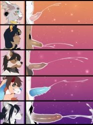 absurd_res animal_genitalia animal_humanoid animal_penis anthro balls big_penis blush bodily_fluids canid canine chart clothed clothing comparing comparing_penis cum cum_drip cumshot deer digital_media_(artwork) domestic_cat dripping duo ejaculation erection felid feline felis fellatio feral fur genital_fluids genitals greyscale hair hi_res hitoya69 huge_cock human humanoid humanoid_genitalia humanoid_penis interspecies male male/male mammal monochrome mythological_creature mythology not_furry nude oral penile penis penis_chart penis_size_difference portrait sex simple_background size_difference smile vein veiny_penis white_body white_fur