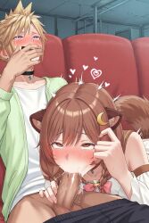 ai ai_generated girl liri liri_luna liriluna oral oral_sex tanuki_ears tanuki_girl tanuki_tail virtual_youtuber vtuber